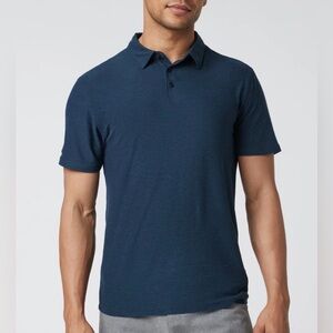 Vuori Strato Tech Polo Shirt Navy Heather Men Size XL
